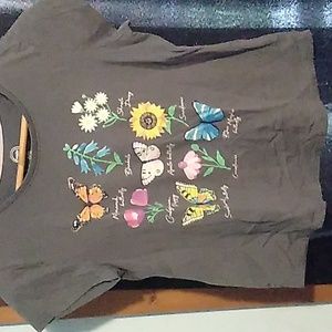 Butterfly and flower t-shirt
